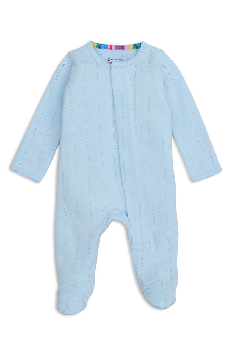 Magnetic Me Sky Blue Organic Cotton Pointelle Magnetic Closure Footie, Main, color, Sky Blue
