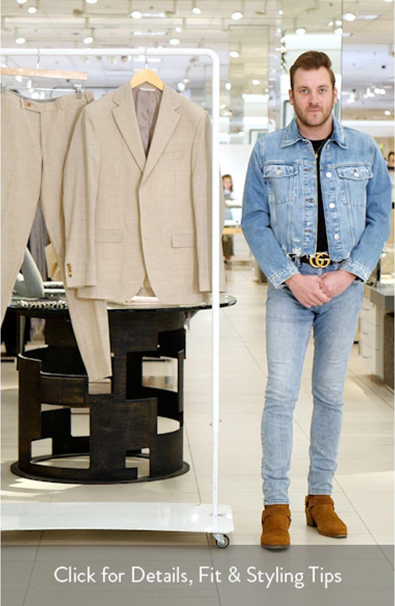 Midland Tan Slub Stretch Wool & Silk Blend Suit, sales video thumbnail