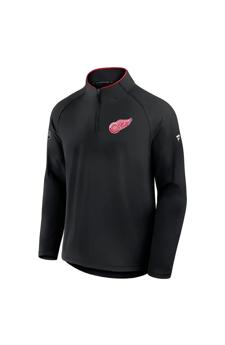FANATICS Men's Fanatics Black Detroit Red Wings Authentic Pro Rink Training Quarter-Zip Pullover, Alternate, color, Black