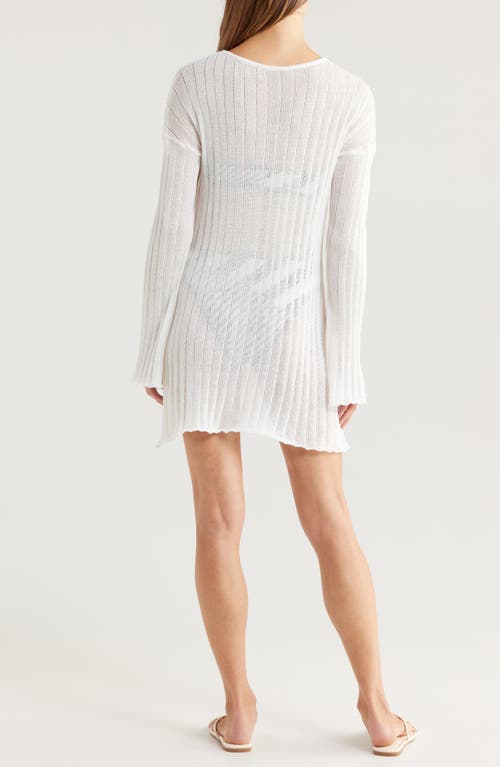 Solid & Striped The Nicki Rib Long Sleeve Linen Blend Cover-up Dress In Brule