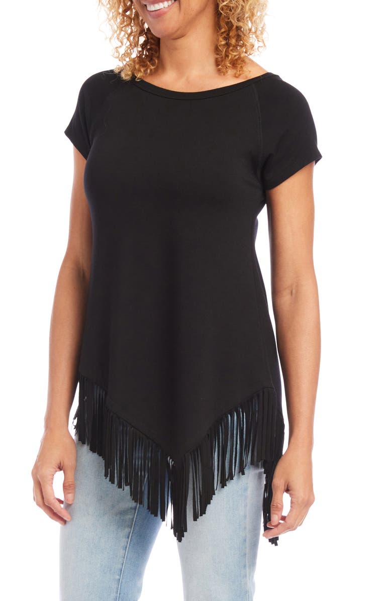 Karen Kane Angled Fringe Top, Alternate, color,
