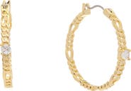 Juvell Cubic Zirconia Figaro Chain Hoop Earrings