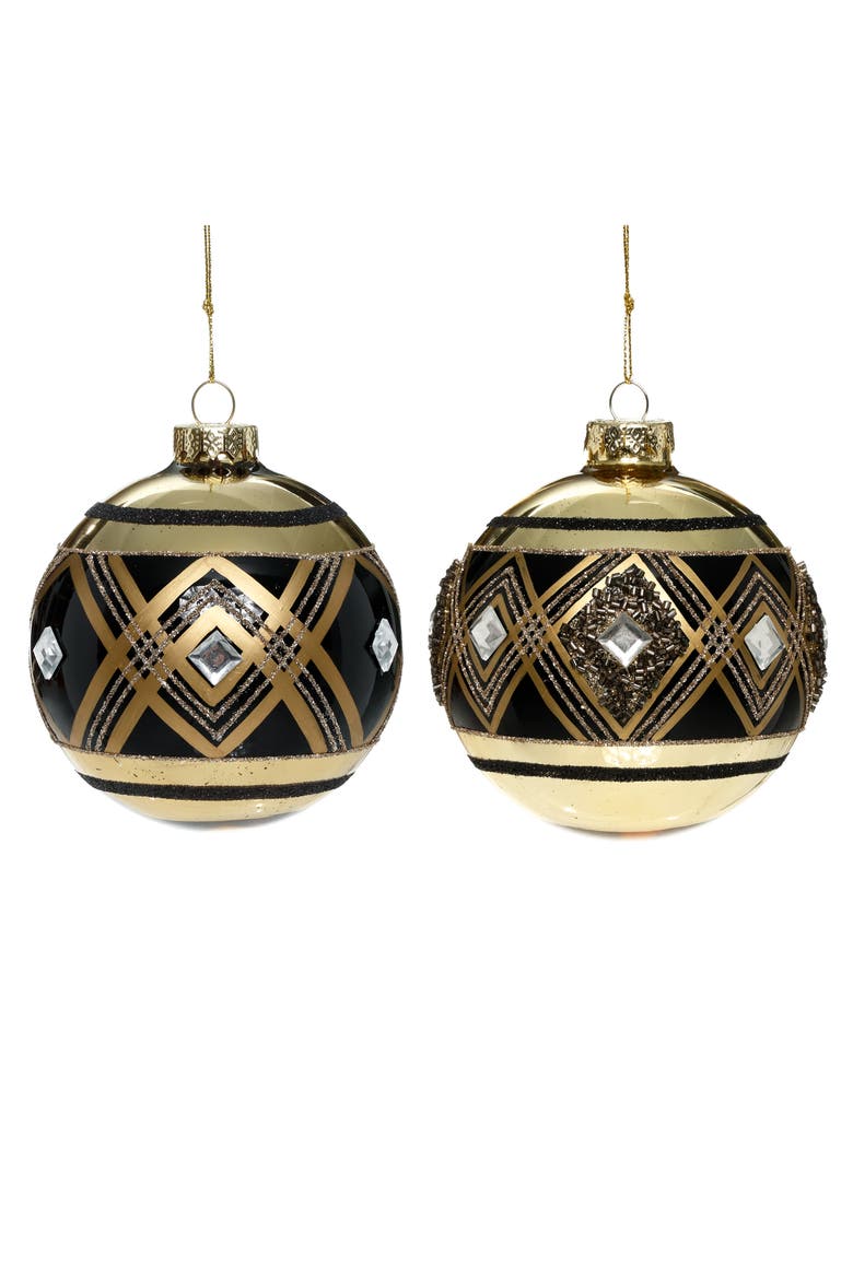Geometric Jeweled Ornament, Box of 6, Main, color, Black