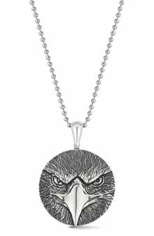 Yield of Men Men's Oxidized Eagle Pendant Necklace