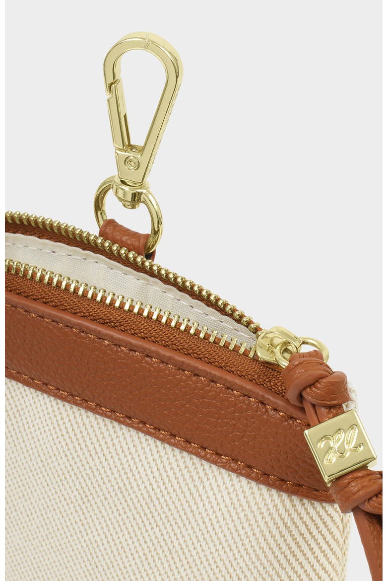Clip On Sunglasses Case, Alternate, color, Canvas/ Cognac