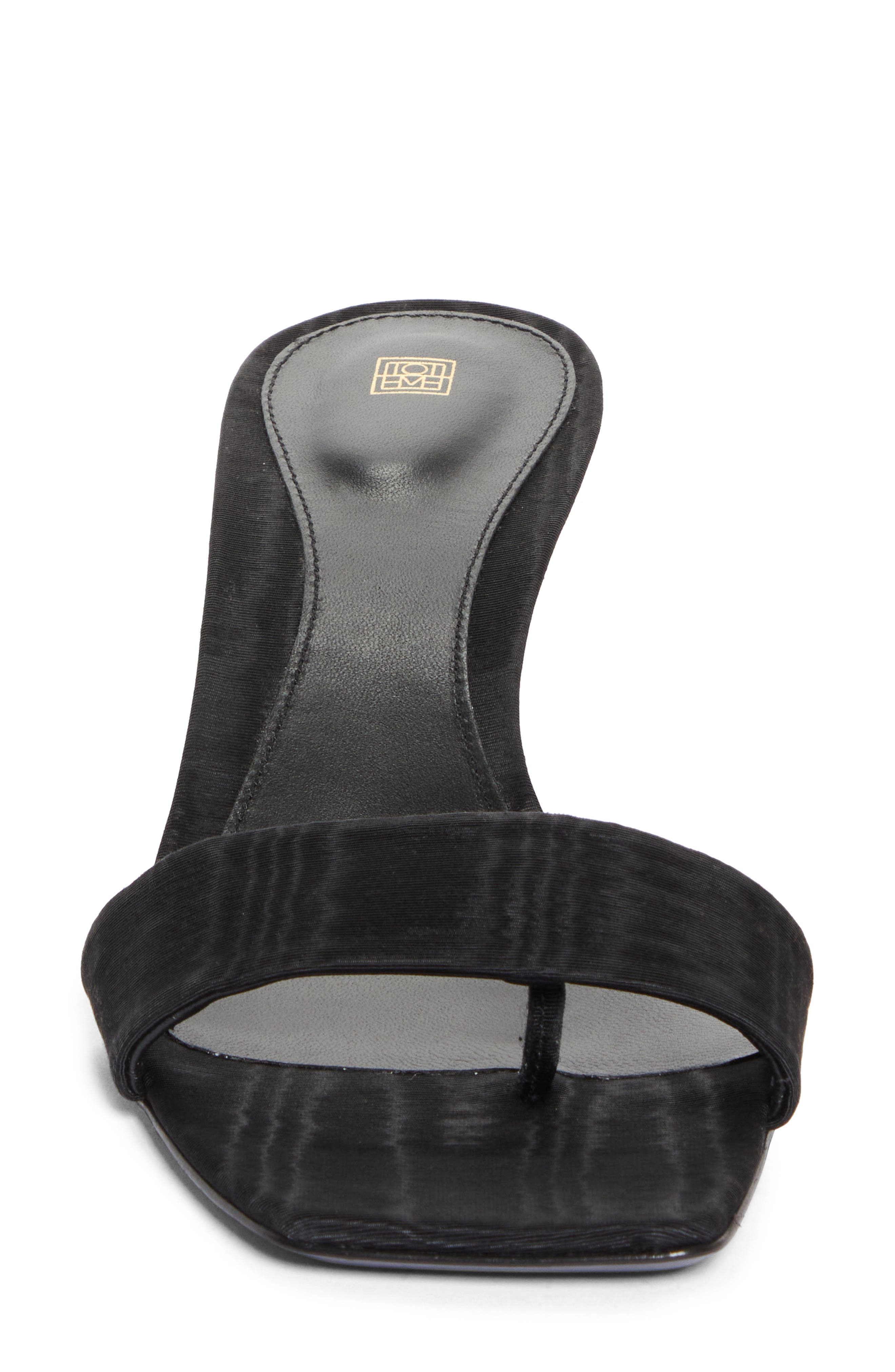 TOTEME Square Toe Kitten Heel Satin Sandal, Alternate, color, 