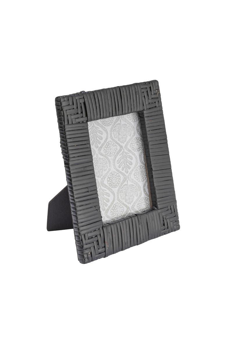 Handwoven Rattan Photo Frame, Main, color, Black