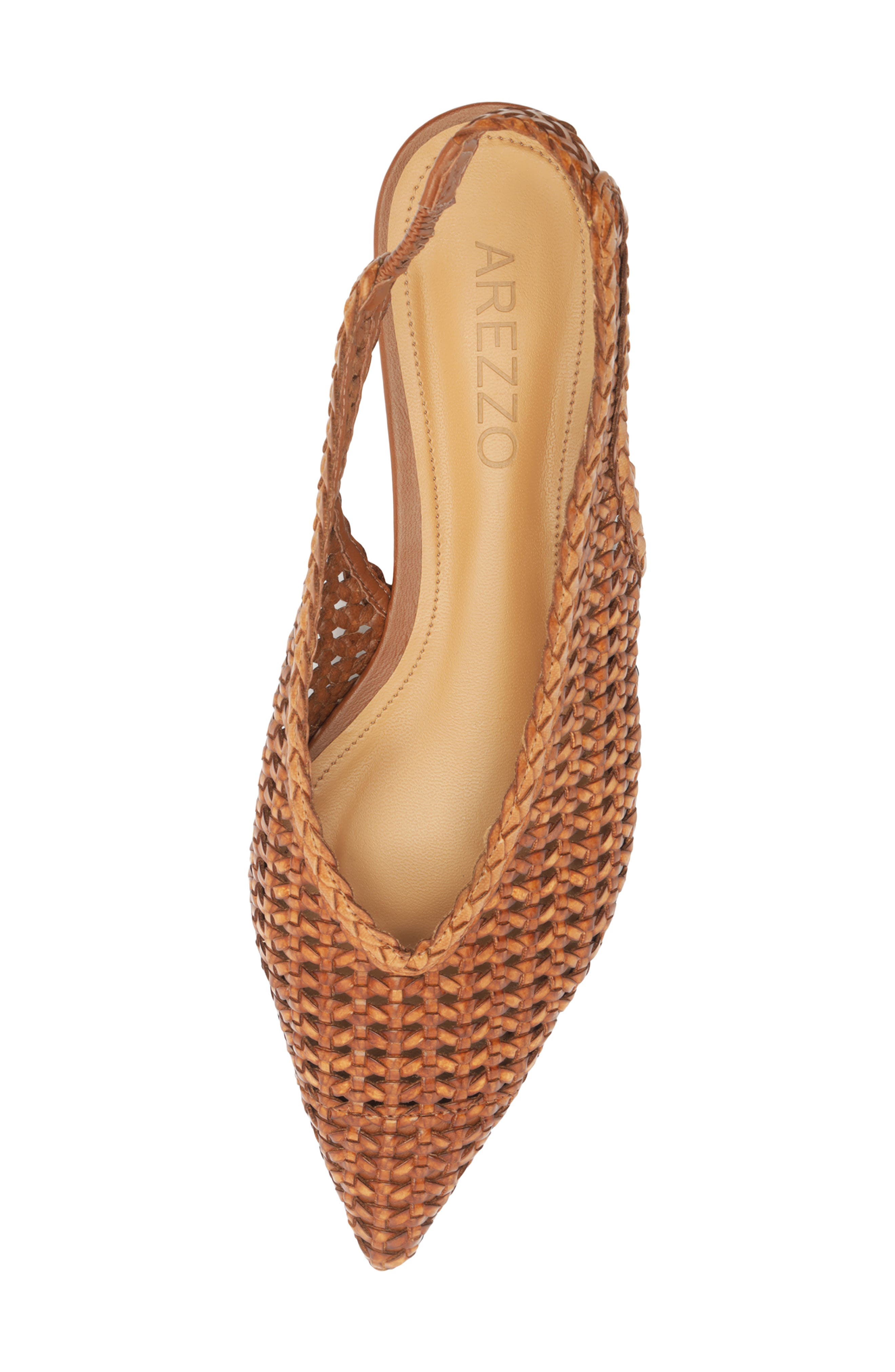 Arezzo Eva Slingback Pointed Toe Flat, Alternate, color, Soul Natural
