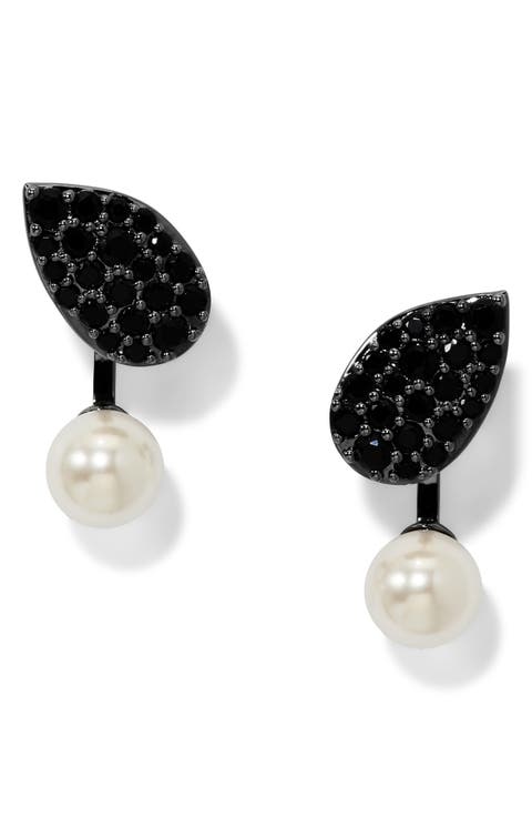 Rocco Petal Imitation Pearl Front/Back Earrings