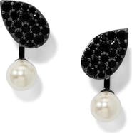 Nadri Rocco Petal Imitation Pearl Front/Back Earrings