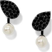 Nadri Rocco Petal Imitation Pearl Front/Back Earrings