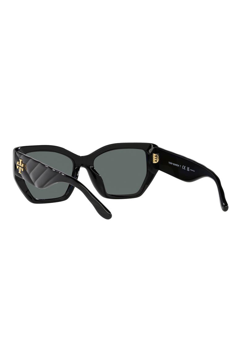 53mm Polarized Rectangular Sunglasses, Alternate, color, BLACK / DARK GREY - POLAR