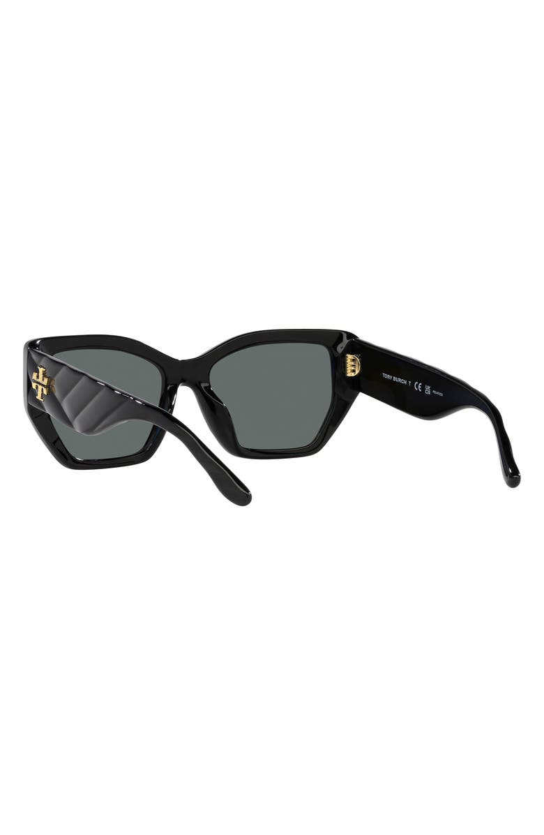 Tory Burch 53mm Polarized Rectangular Sunglasses, Alternate, color, 