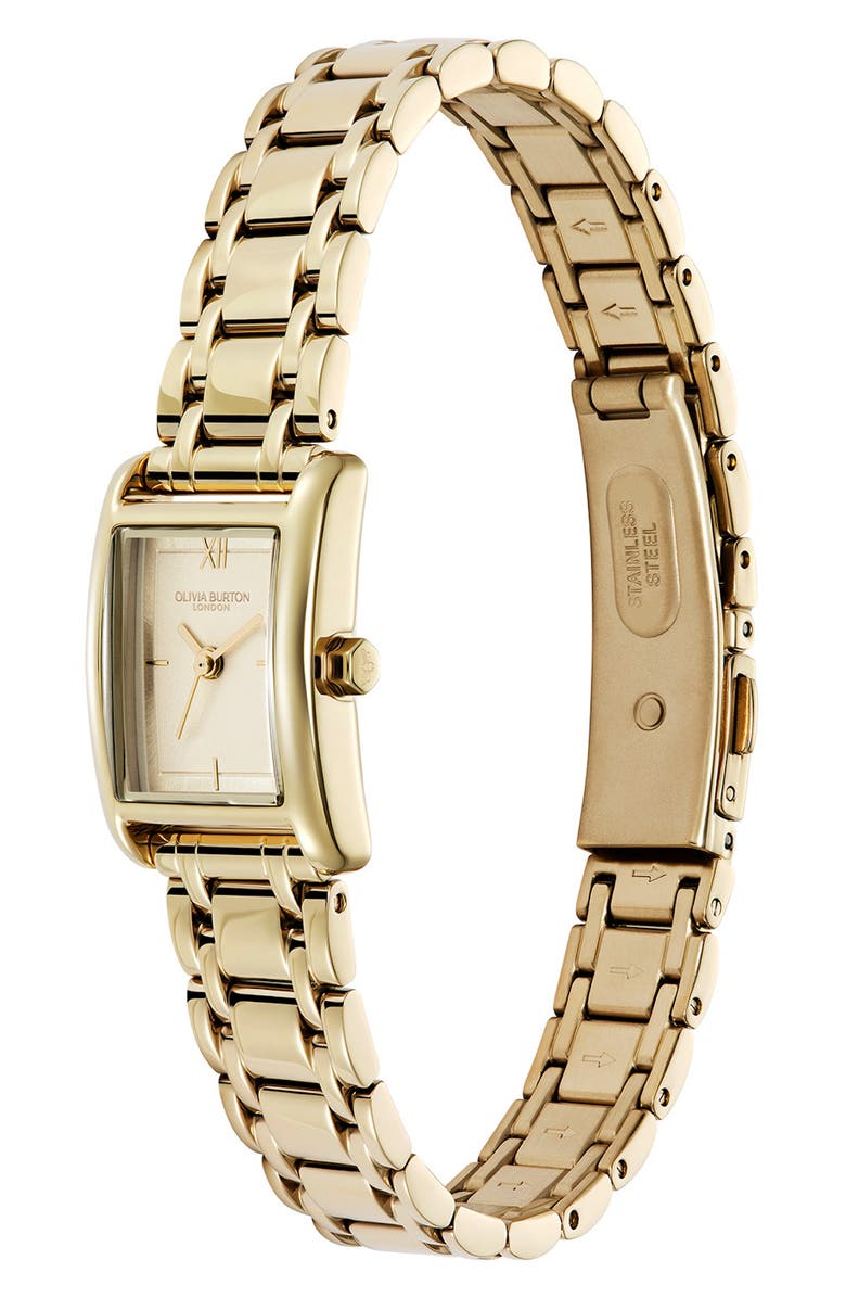 Olivia Burton Mini Grove Rectangular Bracelet Watch, 16mm, Alternate, color, Gold