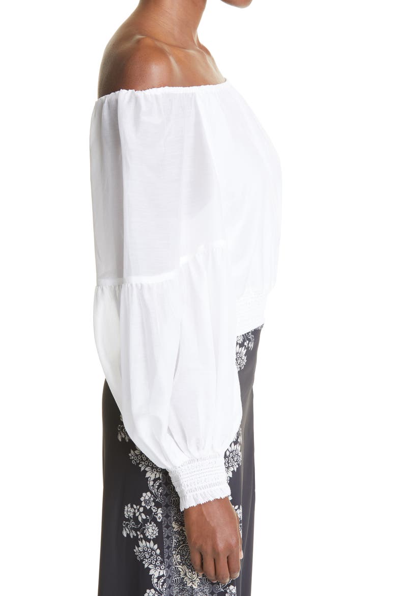 Azalea Off the Shoulder Peasant Top, Alternate, color, OFF WHITE