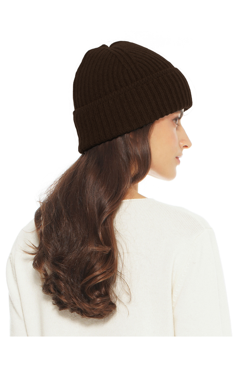 Pure Cashmere Ribbed Hat, Alternate, color, Coffee