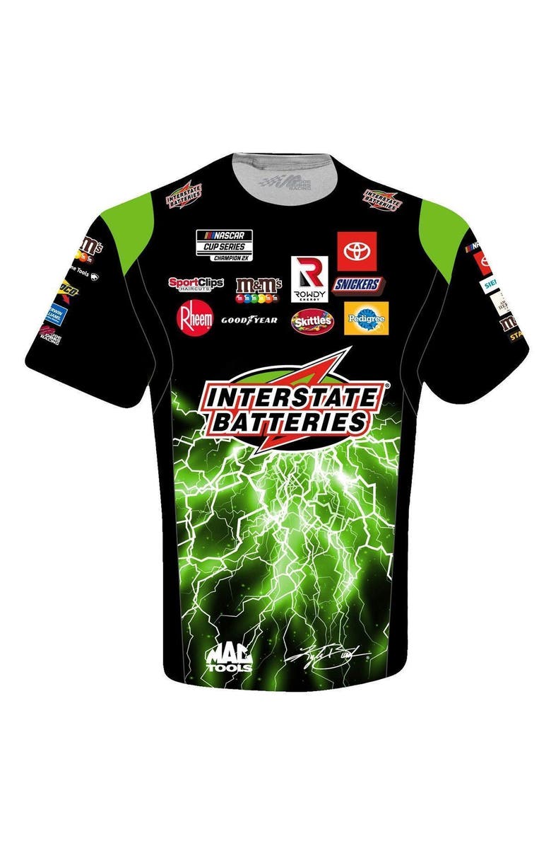 JOE GIBBS RACING TEAM COLLECTION Men's Joe Gibbs Racing Team Collection White Kyle Busch Interstate Batteries Sublimated Uniform T-Shirt, Alternate, color, 