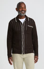 Lands' End Long Sleeve Button Through Summer Polo Cardigan