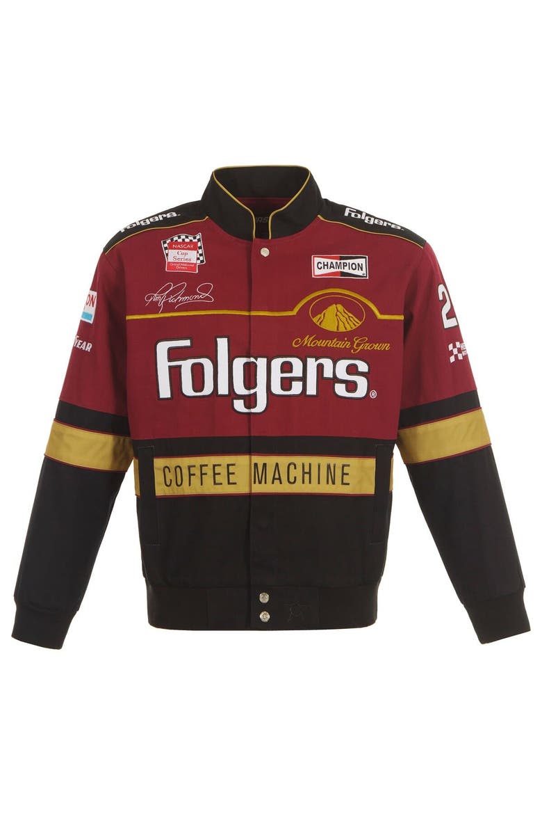 Men's JH Design  Maroon/Black Tim Richmond Folgers Twill Uniform Full-Snap Jacket, Alternate, color, Maroon