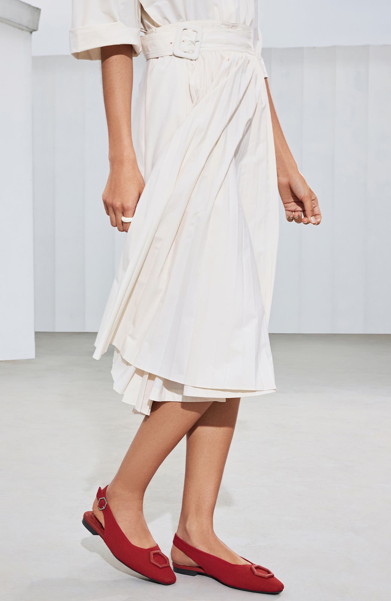 VIVAIA Mini Square-Toe Slingback Sandals, Alternate, color, Ruby  Red