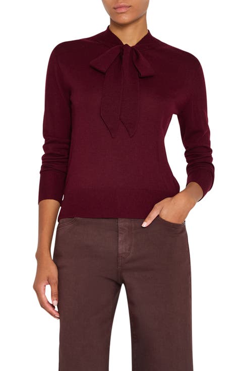 Felicity Tie Neck Merino Wool Sweater