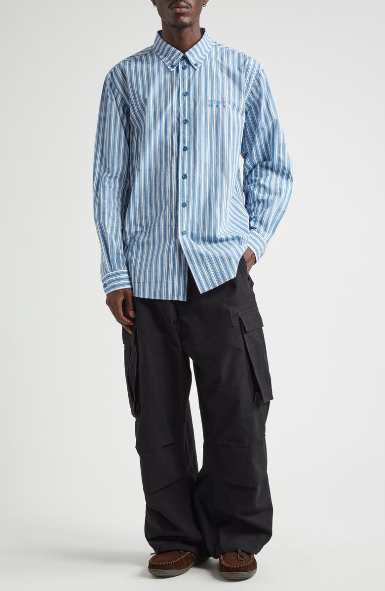 Story mfg. Office Stripe Organic Cotton Button-Down Shirt, Alternate, color,