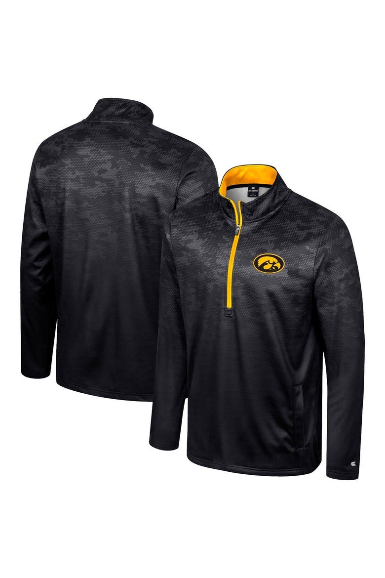 Men's Colosseum  Black Iowa Hawkeyes The Machine Half-Zip Jacket, Main, color, Black