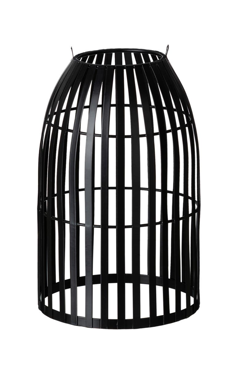 Glitzhome Metal Woven Solar Powered Outdoor Hanging Lantern, Alternate, color, Black