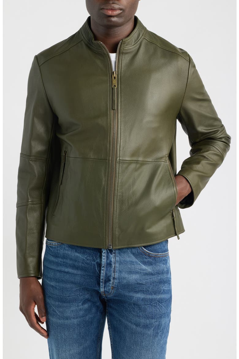 Lokis Leather Jacket, Alternate, color, OPEN GREEN