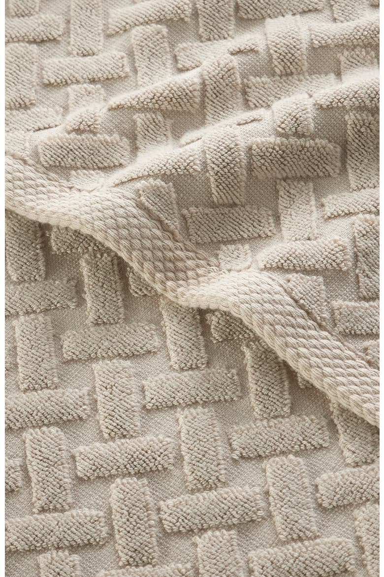 Trellis Textured Cotton Rayon Fibre Blend Soft Bath Sheets, Alternate, color, Oak