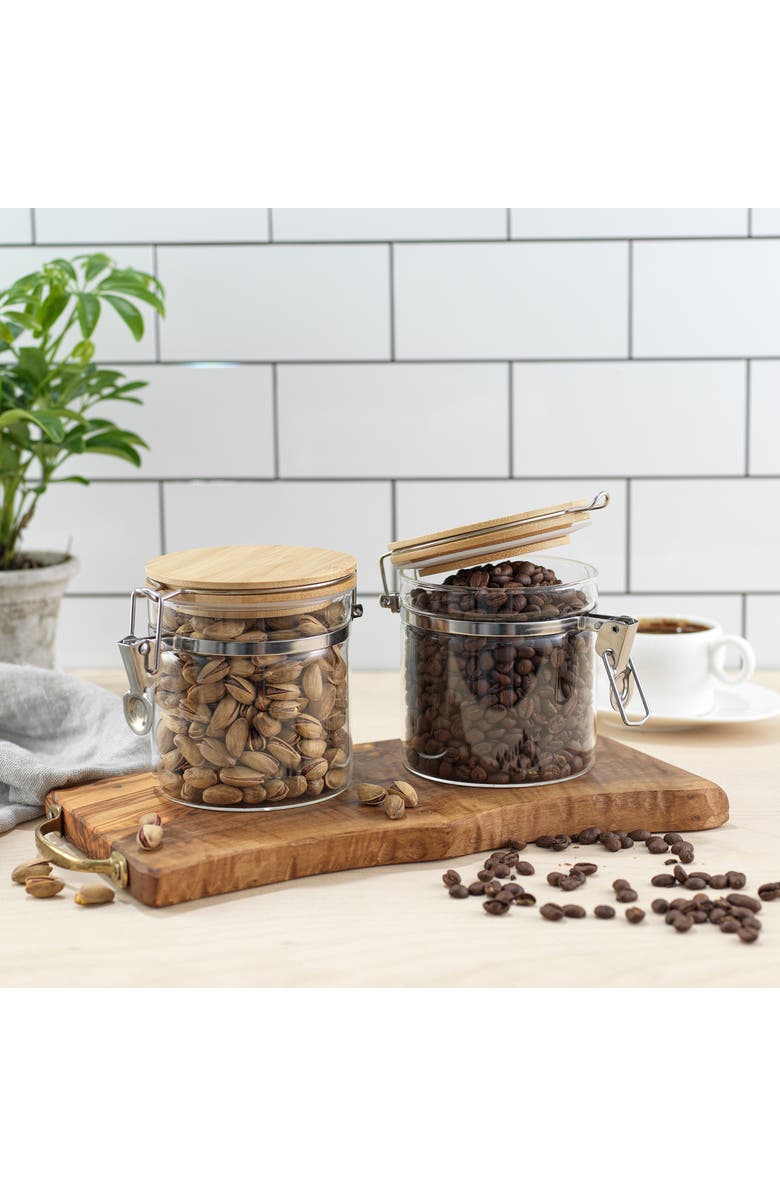 JoyJolt Bamboo Lid Storage Jar - Set of 2, Alternate, color,