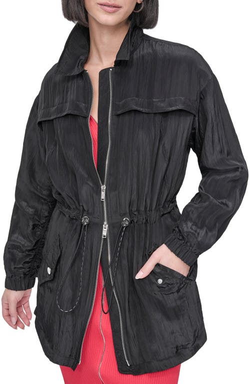 Dkny Textured Anorak Jacket In Black