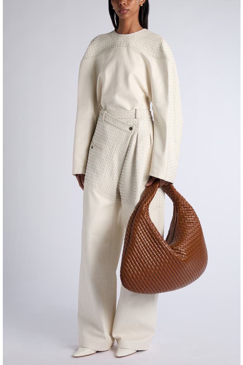 Intrecciato Leather Top, Alternate, color, 9107 PARCHMENT