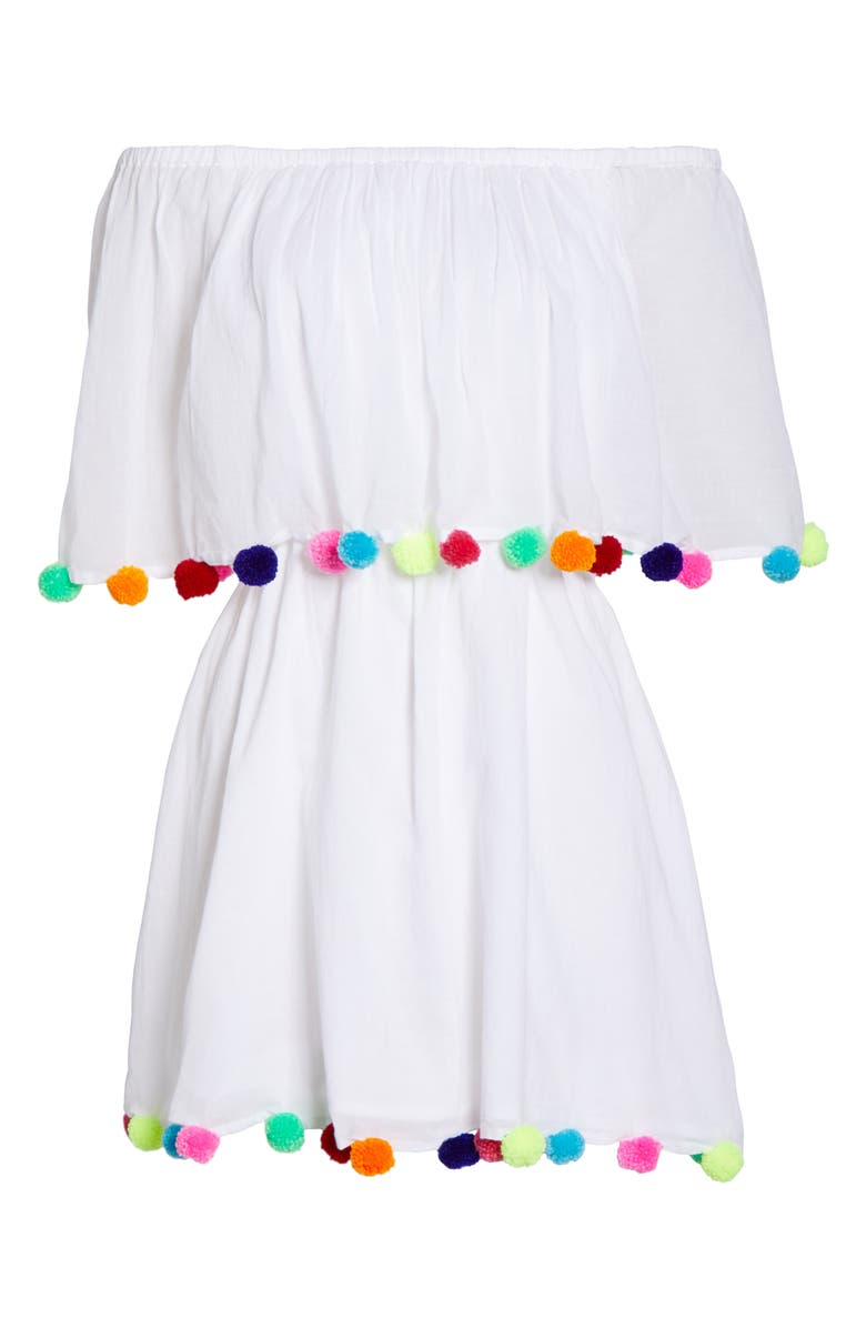 Pitusa Pompom Festival Cover-Up Dress, Alternate, color, 