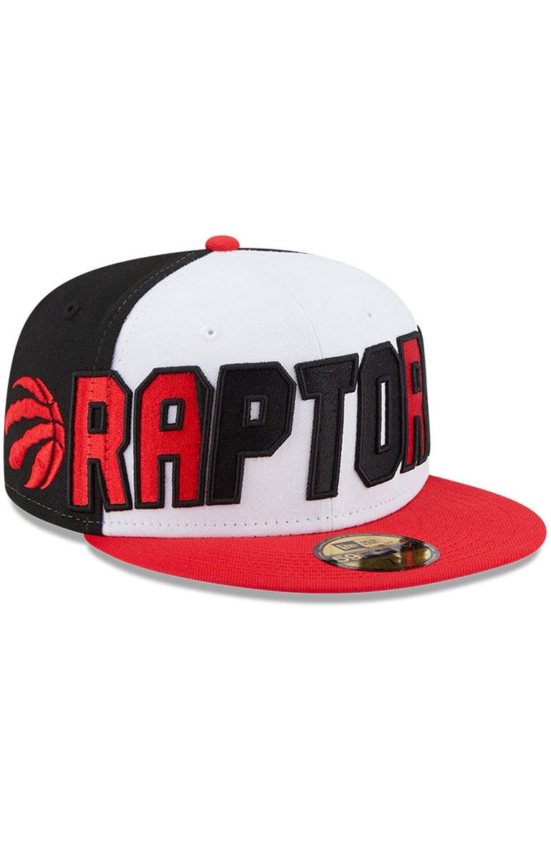 New Era Men's New Era  White/Red Toronto Raptors Back Half 9FIFTY Fitted Hat, Main, color, 