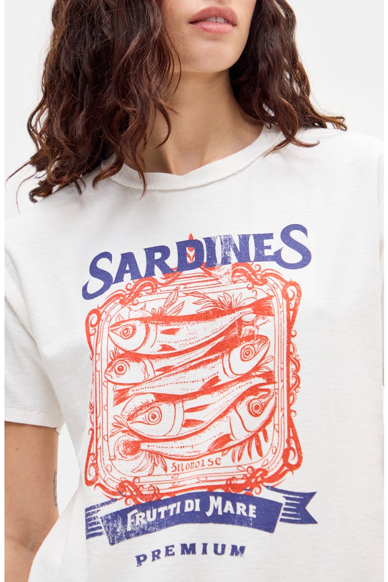Sardines Relaxed Cotton Graphic T-Shirt, Alternate, color, WHITE