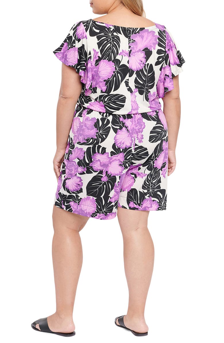 Coldesina Hanna Short Sleeve Stretch Knit Romper, Alternate, color, Iris Breeze