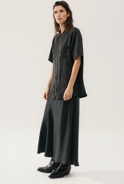 Shop Silk Laundry Long Bias Cut Skirt Black