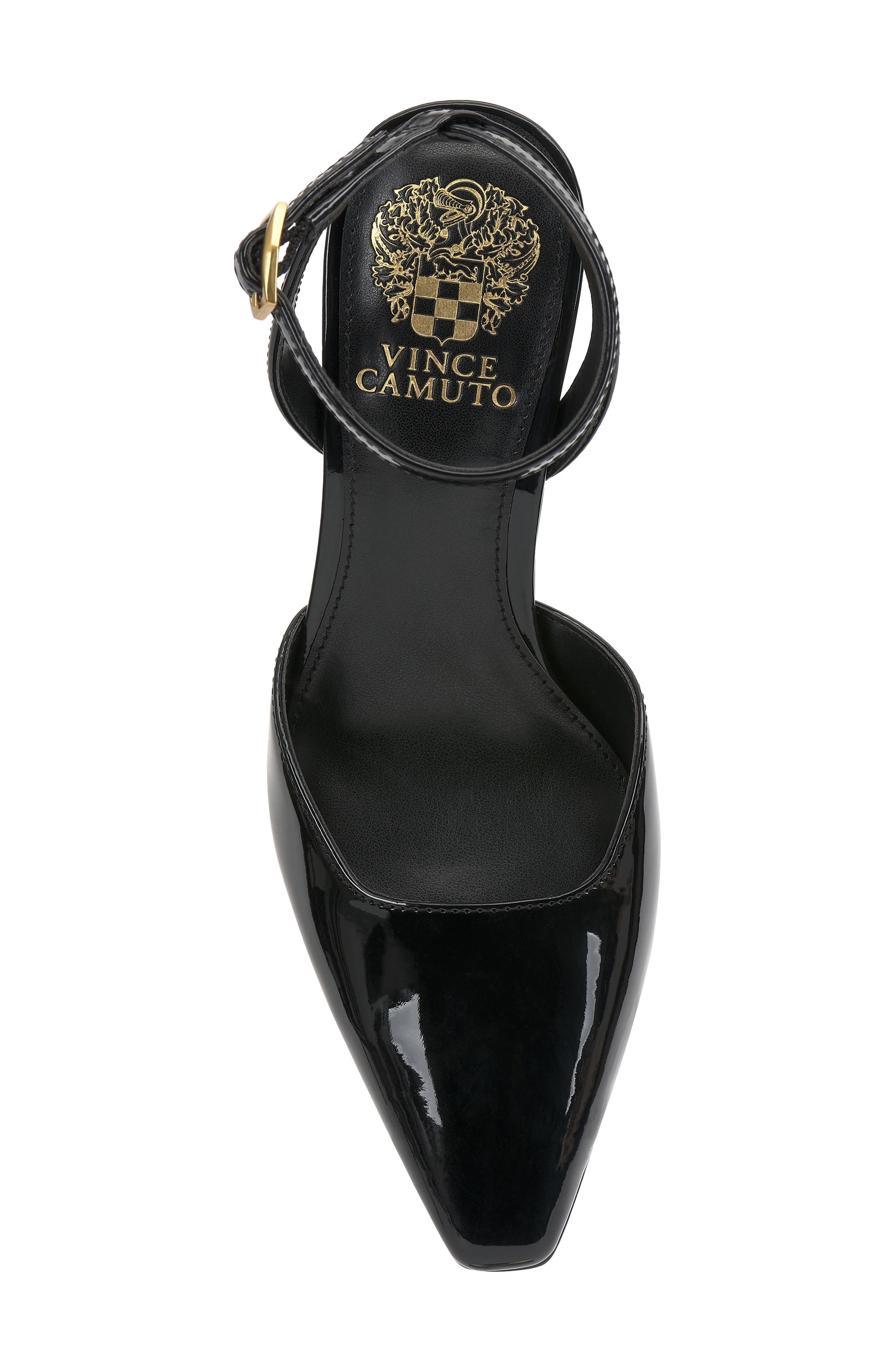 Vince Camuto Galees Ankle Strap Pump, Alternate, color, Black Patent