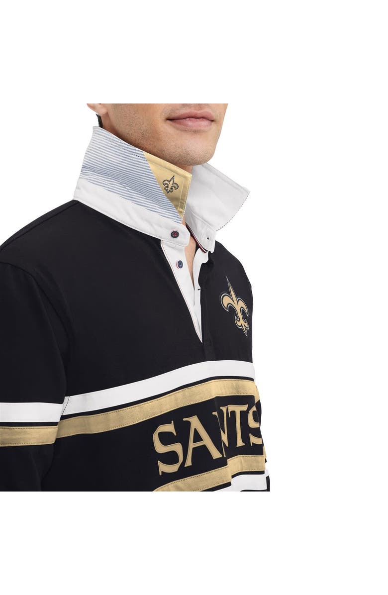 Tommy Hilfiger Men's Tommy Hilfiger Black New Orleans Saints Cory Varsity Rugby Long Sleeve T-Shirt, Alternate, color, 