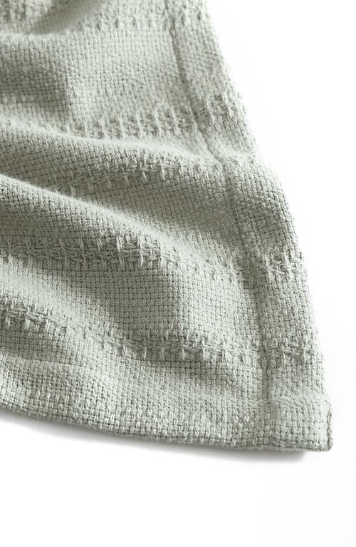 Eddie Bauer Variegated Weave Stripe Cotton Blanket In Green