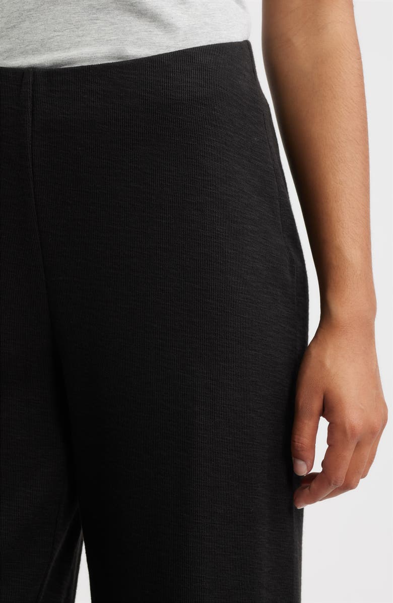 Eileen Fisher Organic Cotton Ankle Straight Leg Pants, Alternate, color, Black