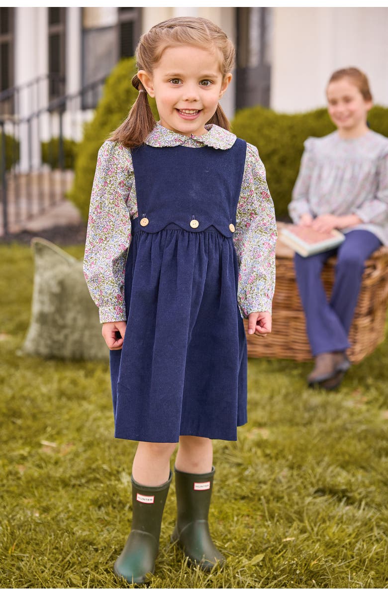 Little English Kids' Floral Ruffled Peter Pan Blouse, Alternate, color, Lavender Gables