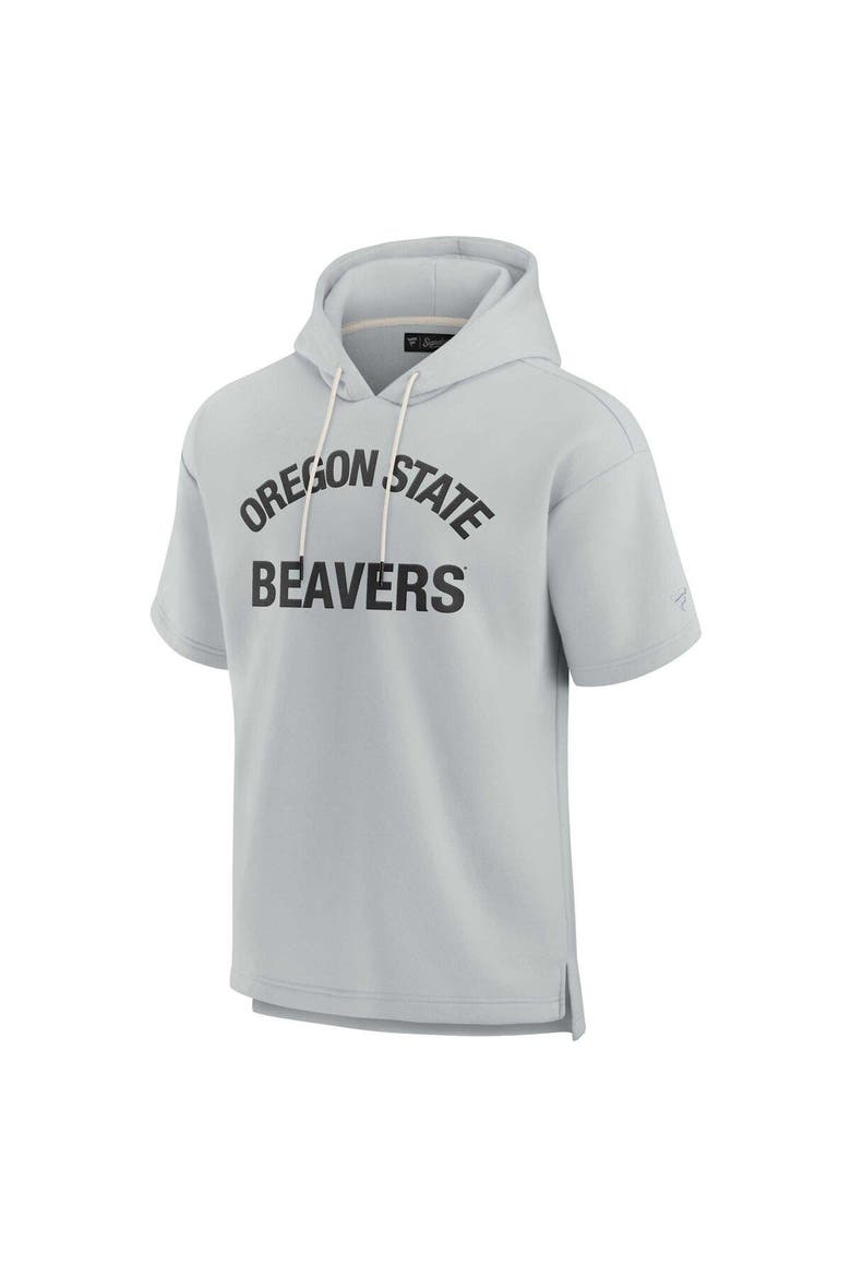 Unisex Fanatics Signature Gray Oregon State Beavers Elements Super Soft Fleece Short Sleeve Pullover Hoodie, Alternate, color, Gray