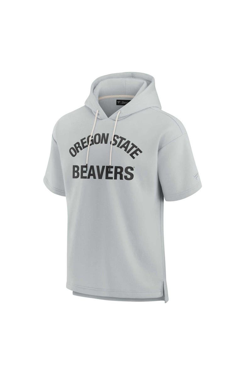 Fanatics Signature Unisex Fanatics Signature Gray Oregon State Beavers Elements Super Soft Fleece Short Sleeve Pullover Hoodie, Alternate, color, Gray