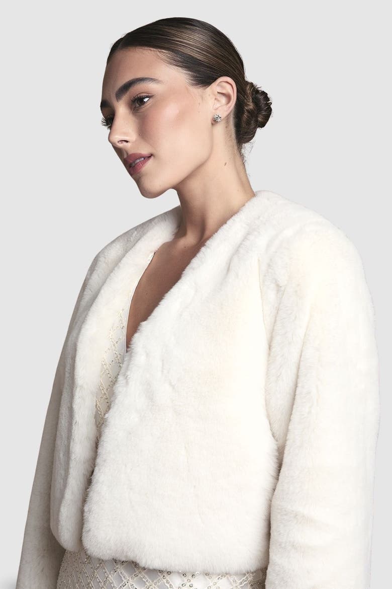 Edge To Edge Faux Fur Coat, Alternate, color, Ivory