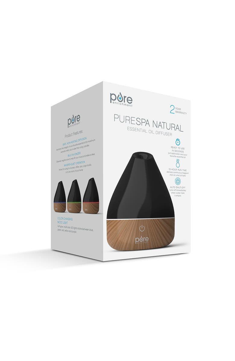 PURE ENRICHMENT PureSpa Natural Essential Oil Diffuser - Black, Alternate, color,