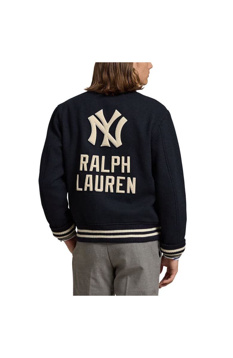 Polo Ralph Lauren Men's Polo Ralph Lauren Navy New York Yankees Lined Full-Snap Bomber Jacket, Alternate, color,