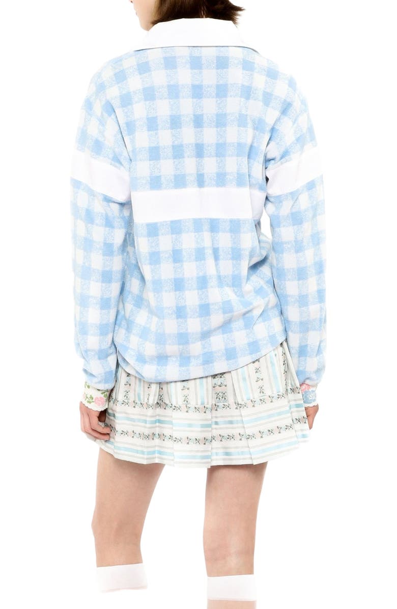Anna Sui Gingham Terry Top, Alternate, color, Baby Blue
