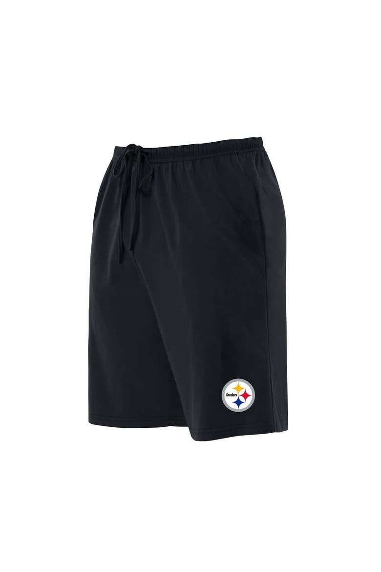 Men's Concepts Sport  Black Pittsburgh Steelers Big & Tall Fleece Lounge Shorts, Main, color, Black